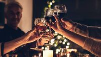 Family toasting at christmas dinner