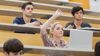 Students having a lesson in the lecture hall