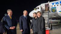 Watch: Ukrainian President Volodymyr Zelenskyy arrives in Dublin