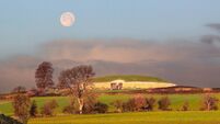 East Coast of Ireland: Meath: Newgrange. This is a view of Newgrange taken on the 3rd December 2009 at 9:00am.  At this time the