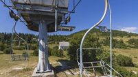 dilapidated cable car at a former ski resort near the town of Zabljak in northern Montenegro