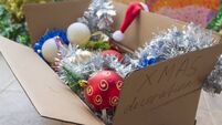Box of Xmas decorations