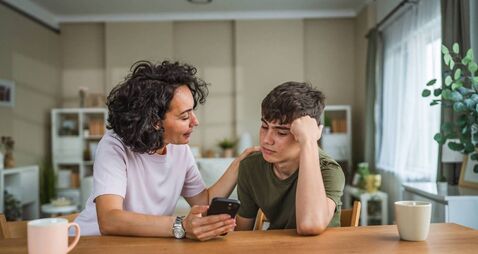 talk mother support and solving problem with teenage boy son