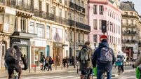 Cyclists in central Paris
