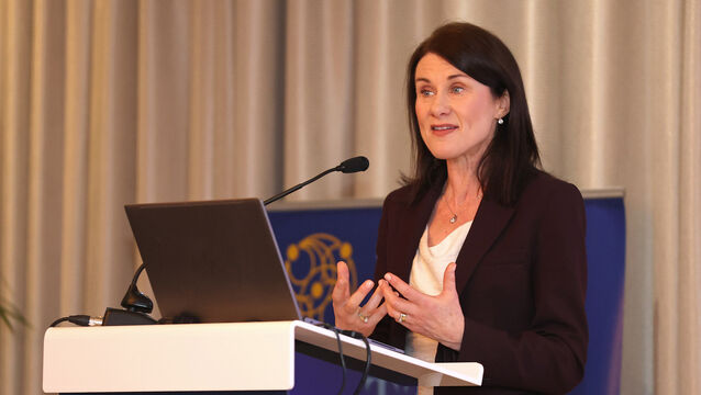 <p> Mary Considine, Chief Executive, Iarnród Éireann at the Cork Chamber Business Breakfast.</p>
